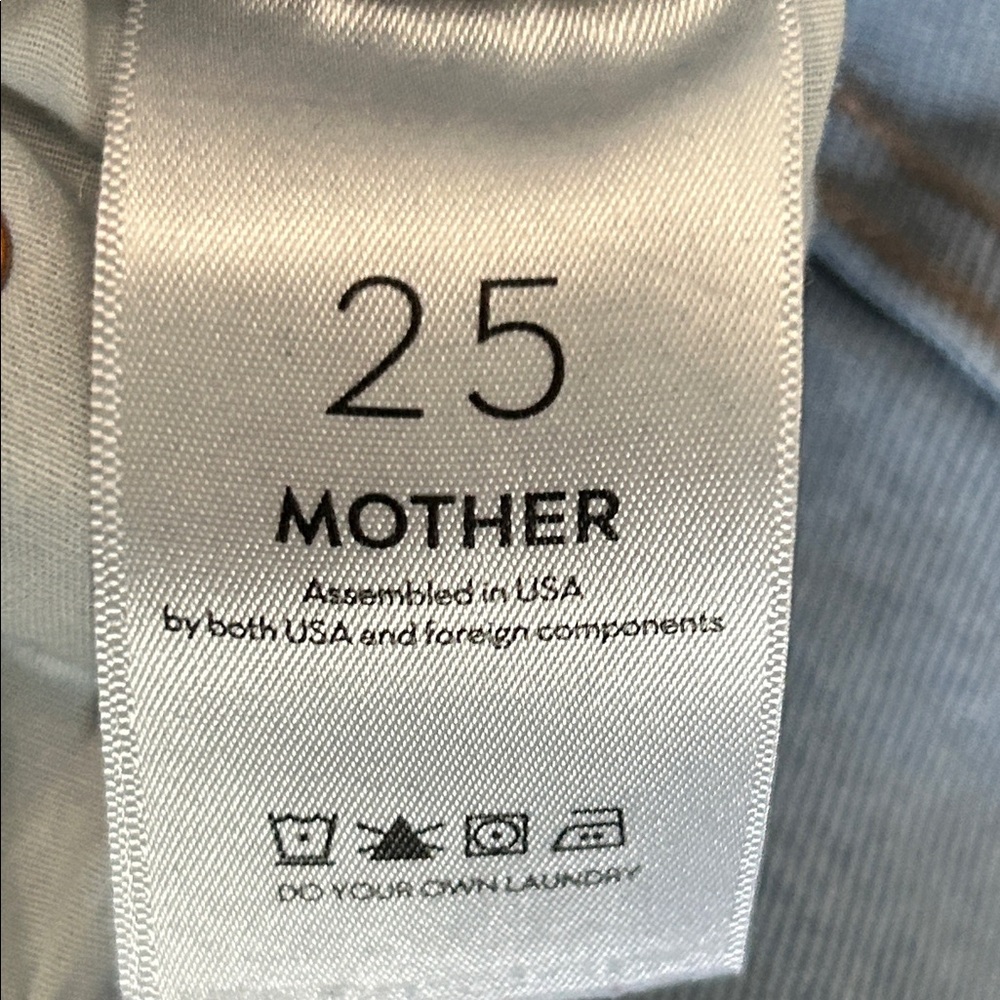 MOTHER The Tripper Ankle Fray Blue Stretch Denim Straight Leg Jeans - Picture 7 of 13